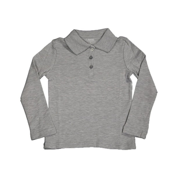 French Toast Big Girls Long Sleeve Interlock Polo